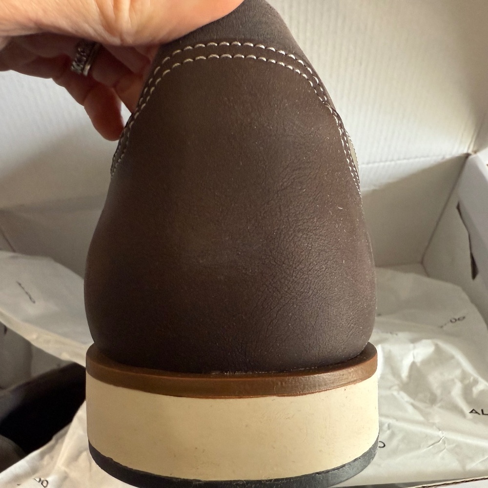 Aldo Vermillion Size 10.5 Grey w/Brown Leather NIB - Picture 2 of 5